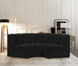 Arc Boucle Fabric 3pc. Sectional Black - 102Black-S3C - Vega Furniture