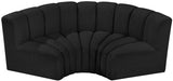 Arc Boucle Fabric 3pc. Sectional Black - 102Black-S3C - Vega Furniture