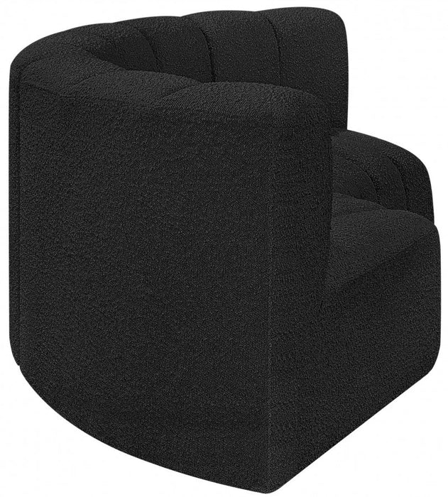 Arc Boucle Fabric 3pc. Sectional Black - 102Black-S3C - Vega Furniture