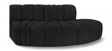 Arc Boucle Fabric 3pc. Sectional Black - 102Black-S3E - Vega Furniture