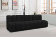 Arc Boucle Fabric 3pc. Sectional Black - 102Black-S3F - Vega Furniture