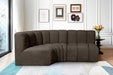 Arc Boucle Fabric 3pc. Sectional Brown - 102Brown-S3A - Vega Furniture