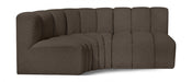 Arc Boucle Fabric 3pc. Sectional Brown - 102Brown-S3A - Vega Furniture