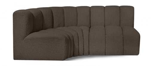 Arc Boucle Fabric 3pc. Sectional Brown - 102Brown-S3A - Vega Furniture