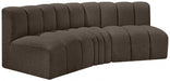 Arc Boucle Fabric 3pc. Sectional Brown - 102Brown-S3B - Vega Furniture