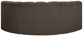 Arc Boucle Fabric 3pc. Sectional Brown - 102Brown-S3C - Vega Furniture