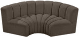 Arc Boucle Fabric 3pc. Sectional Brown - 102Brown-S3C - Vega Furniture