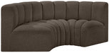 Arc Boucle Fabric 3pc. Sectional Brown - 102Brown-S3C - Vega Furniture