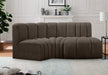 Arc Boucle Fabric 3pc. Sectional Brown - 102Brown-S3D - Vega Furniture