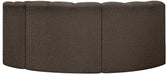 Arc Boucle Fabric 3pc. Sectional Brown - 102Brown-S3D - Vega Furniture