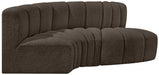 Arc Boucle Fabric 3pc. Sectional Brown - 102Brown-S3D - Vega Furniture