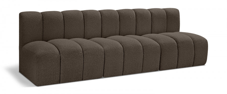 Arc Boucle Fabric 3pc. Sectional Brown - 102Brown-S3F - Vega Furniture