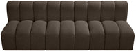 Arc Boucle Fabric 3pc. Sectional Brown - 102Brown-S3F - Vega Furniture