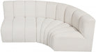 Arc Boucle Fabric 3pc. Sectional Cream - 102Cream-S3A - Vega Furniture