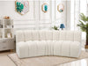 Arc Boucle Fabric 3pc. Sectional Cream - 102Cream-S3B - Vega Furniture