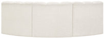 Arc Boucle Fabric 3pc. Sectional Cream - 102Cream-S3B - Vega Furniture