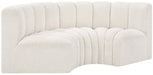 Arc Boucle Fabric 3pc. Sectional Cream - 102Cream-S3C - Vega Furniture