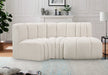 Arc Boucle Fabric 3pc. Sectional Cream - 102Cream-S3D - Vega Furniture