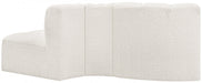 Arc Boucle Fabric 3pc. Sectional Cream - 102Cream-S3E - Vega Furniture