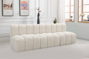 Arc Boucle Fabric 3pc. Sectional Cream - 102Cream-S3F - Vega Furniture