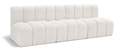 Arc Boucle Fabric 3pc. Sectional Cream - 102Cream-S3F - Vega Furniture