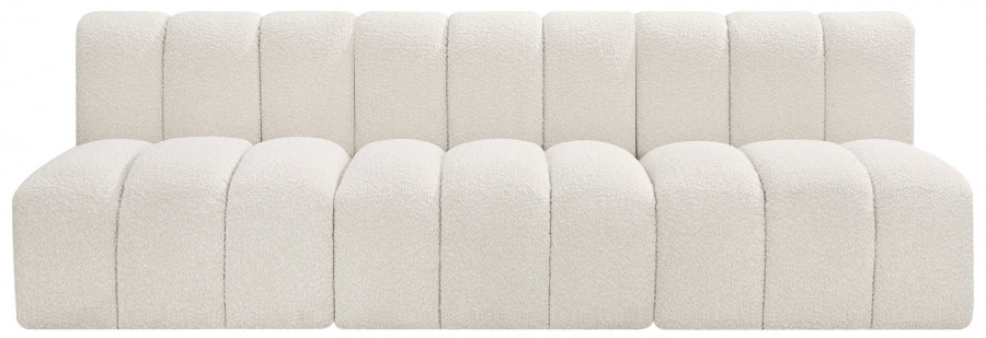 Arc Boucle Fabric 3pc. Sectional Cream - 102Cream-S3F - Vega Furniture