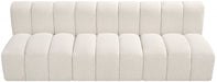 Arc Boucle Fabric 3pc. Sectional Cream - 102Cream-S3F - Vega Furniture