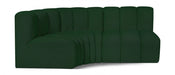 Arc Boucle Fabric 3pc. Sectional Green - 102Green-S3A - Vega Furniture