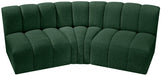 Arc Boucle Fabric 3pc. Sectional Green - 102Green-S3B - Vega Furniture