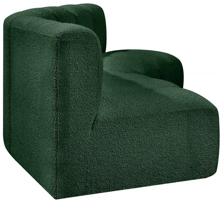 Arc Boucle Fabric 3pc. Sectional Green - 102Green-S3B - Vega Furniture