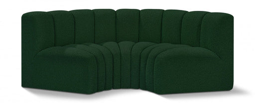 Arc Boucle Fabric 3pc. Sectional Green - 102Green-S3C - Vega Furniture