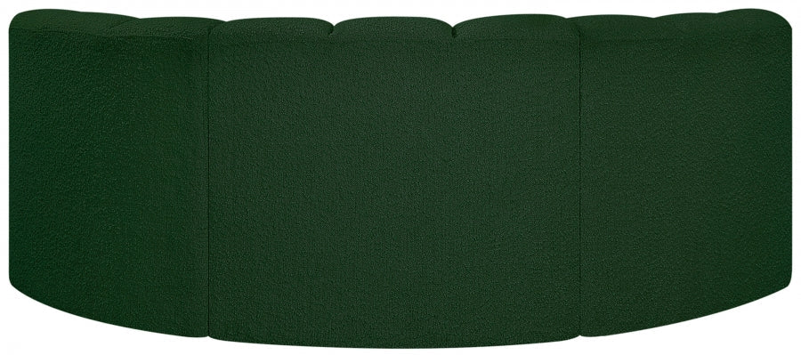 Arc Boucle Fabric 3pc. Sectional Green - 102Green-S3C - Vega Furniture