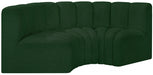 Arc Boucle Fabric 3pc. Sectional Green - 102Green-S3C - Vega Furniture