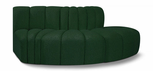 Arc Boucle Fabric 3pc. Sectional Green - 102Green-S3E - Vega Furniture