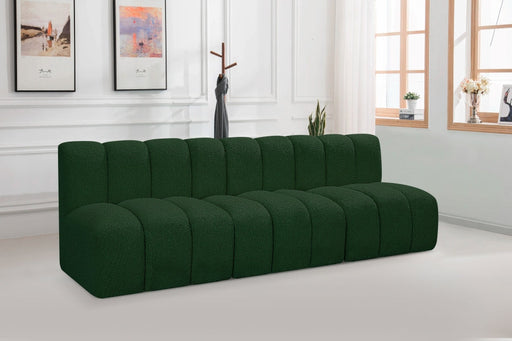 Arc Boucle Fabric 3pc. Sectional Green - 102Green-S3F - Vega Furniture