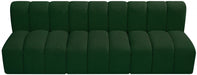 Arc Boucle Fabric 3pc. Sectional Green - 102Green-S3F - Vega Furniture