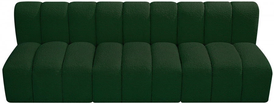 Arc Boucle Fabric 3pc. Sectional Green - 102Green-S3F - Vega Furniture