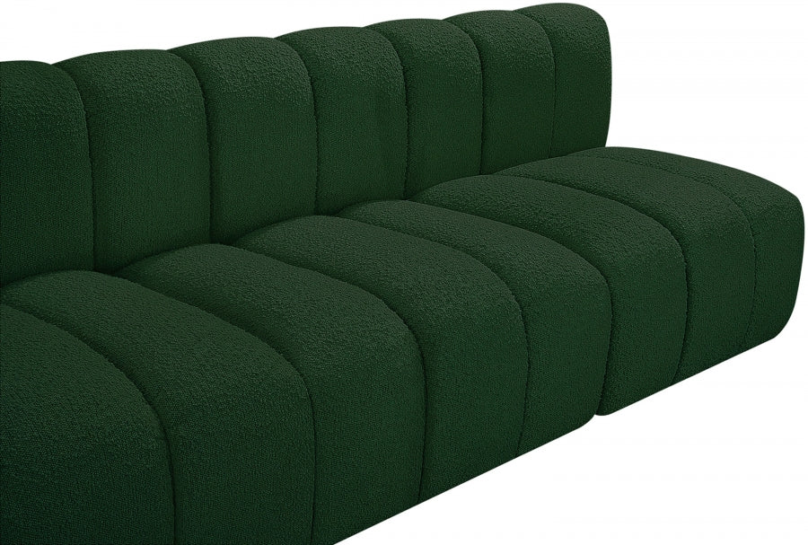Arc Boucle Fabric 3pc. Sectional Green - 102Green-S3F - Vega Furniture