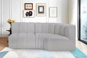 Arc Boucle Fabric 3pc. Sectional Grey - 102Grey-S3A - Vega Furniture