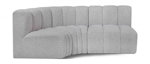 Arc Boucle Fabric 3pc. Sectional Grey - 102Grey-S3A - Vega Furniture