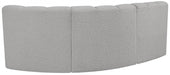 Arc Boucle Fabric 3pc. Sectional Grey - 102Grey-S3A - Vega Furniture