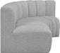 Arc Boucle Fabric 3pc. Sectional Grey - 102Grey-S3A - Vega Furniture