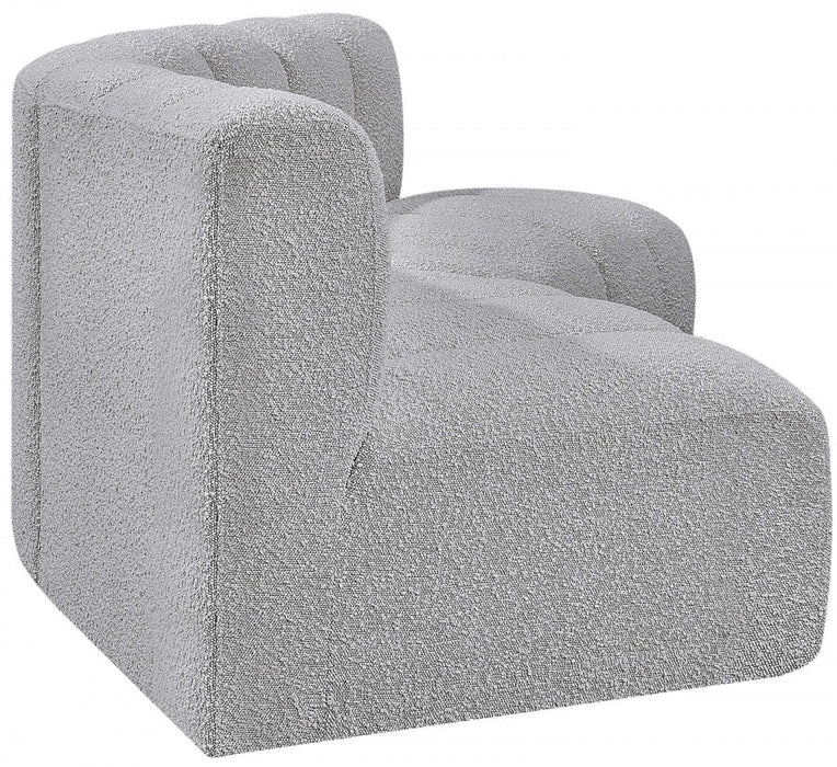 Arc Boucle Fabric 3pc. Sectional Grey - 102Grey-S3B - Vega Furniture