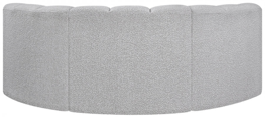 Arc Boucle Fabric 3pc. Sectional Grey - 102Grey-S3C - Vega Furniture