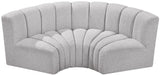 Arc Boucle Fabric 3pc. Sectional Grey - 102Grey-S3C - Vega Furniture