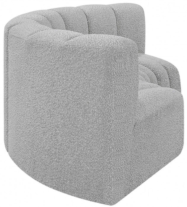 Arc Boucle Fabric 3pc. Sectional Grey - 102Grey-S3C - Vega Furniture