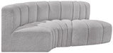 Arc Boucle Fabric 3pc. Sectional Grey - 102Grey-S3D - Vega Furniture