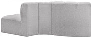 Arc Boucle Fabric 3pc. Sectional Grey - 102Grey-S3E - Vega Furniture