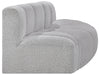 Arc Boucle Fabric 3pc. Sectional Grey - 102Grey-S3E - Vega Furniture