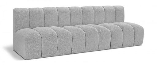 Arc Boucle Fabric 3pc. Sectional Grey - 102Grey-S3F - Vega Furniture